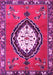 Machine Washable Medallion Pink Traditional Rug, wshtr1397pnk