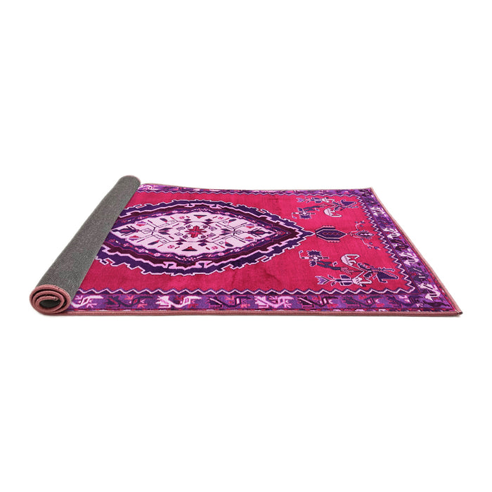 Sideview of Medallion Pink Traditional Rug, tr1397pnk