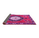 Sideview of Medallion Pink Traditional Rug, tr1397pnk