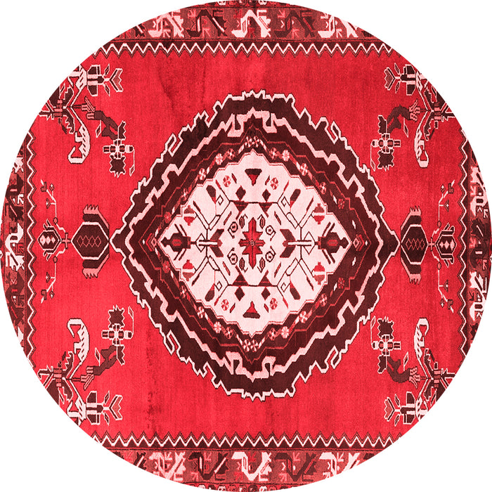 Machine Washable Medallion Red Traditional Rug, wshtr1397red