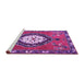 Sideview of Machine Washable Medallion Purple Traditional Area Rugs, wshtr1397pur