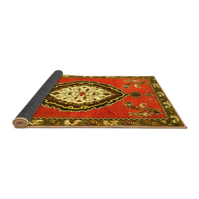 Sideview of Medallion Yellow Traditional Rug, tr1397yw