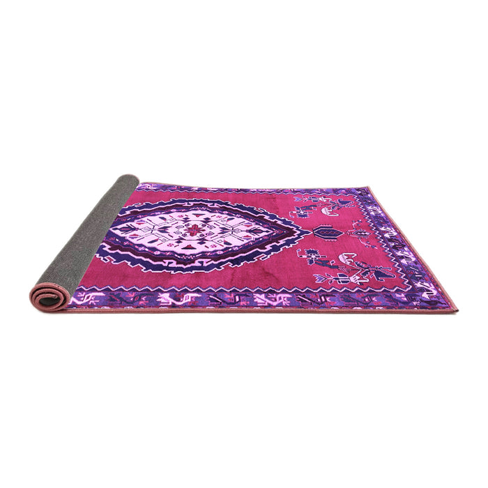 Sideview of Medallion Purple Traditional Rug, tr1397pur