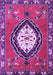 Machine Washable Medallion Purple Traditional Area Rugs, wshtr1397pur