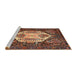 Sideview of Machine Washable Traditional Orange Brown Rug, wshtr1398