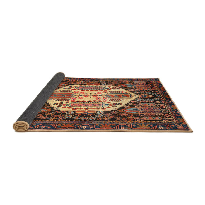 Sideview of Traditional Orange Brown Persian Rug, tr1398