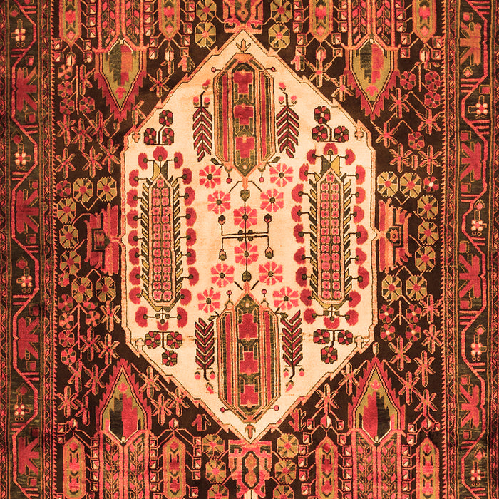 Serging Thickness of Machine Washable Persian Orange Traditional Area Rugs, wshtr1398org