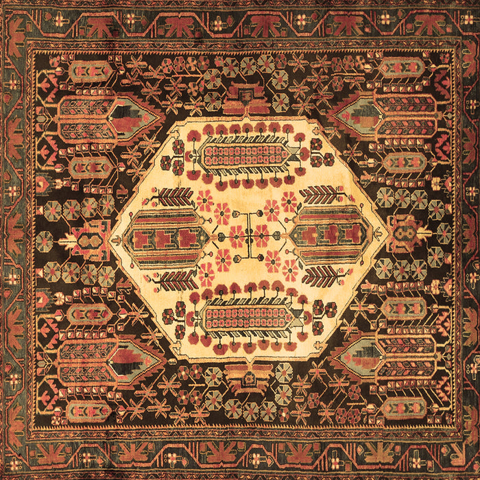Square Persian Brown Traditional Rug, tr1398brn