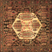 Square Persian Brown Traditional Rug, tr1398brn