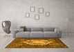 Machine Washable Persian Yellow Traditional Rug in a Living Room, wshtr1398yw