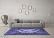 Machine Washable Persian Blue Traditional Rug in a Living Room, wshtr1398blu