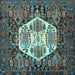 Square Machine Washable Persian Light Blue Traditional Rug, wshtr1398lblu