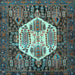 Square Persian Light Blue Traditional Rug, tr1398lblu