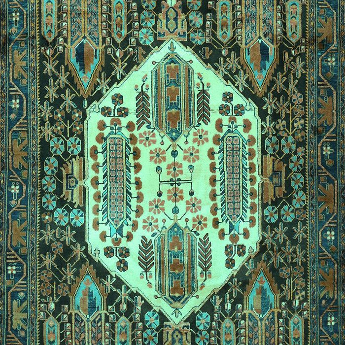Machine Washable Persian Turquoise Traditional Area Rugs, wshtr1398turq