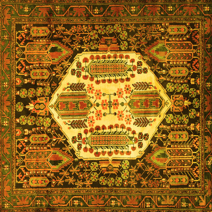 Square Persian Yellow Traditional Rug, tr1398yw
