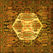 Square Persian Yellow Traditional Rug, tr1398yw
