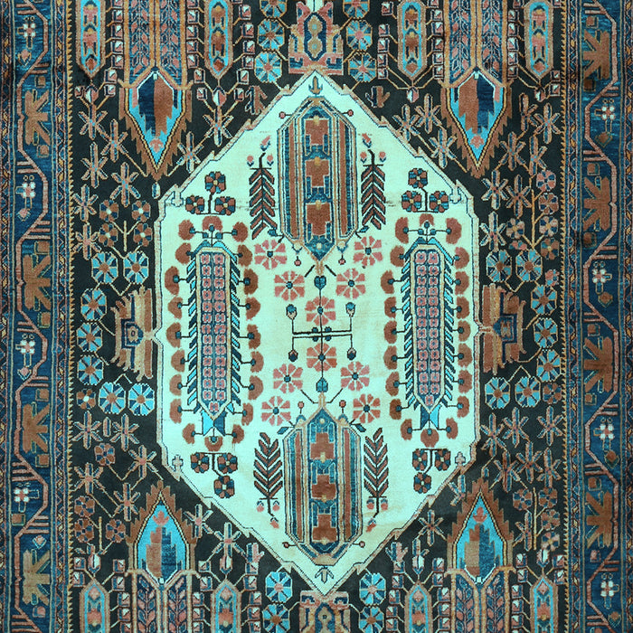 Machine Washable Persian Light Blue Traditional Rug, wshtr1398lblu