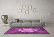 Machine Washable Persian Purple Traditional Area Rugs in a Living Room, wshtr1398pur