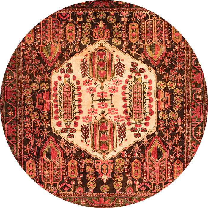 Square Persian Orange Traditional Rug, tr1398org