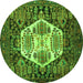 Square Persian Green Traditional Rug, tr1398grn