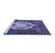 Sideview of Machine Washable Persian Blue Traditional Rug, wshtr1398blu