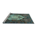 Sideview of Machine Washable Persian Light Blue Traditional Rug, wshtr1398lblu