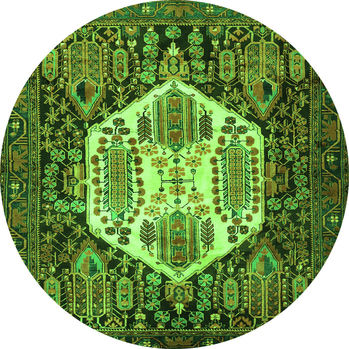 Machine Washable Persian Green Traditional Area Rugs, wshtr1398grn
