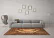 Machine Washable Persian Brown Traditional Rug in a Living Room,, wshtr1398brn