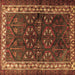 Square Machine Washable Persian Brown Traditional Rug, wshtr1399brn