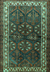 Persian Turquoise Traditional Rug, tr1399turq