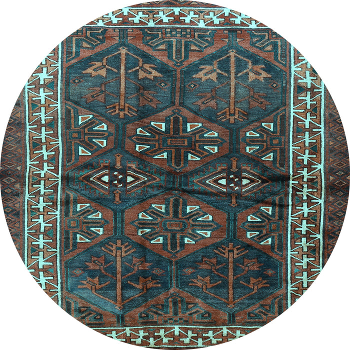 Round Persian Light Blue Traditional Rug, tr1399lblu