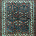 Square Machine Washable Persian Light Blue Traditional Rug, wshtr1399lblu