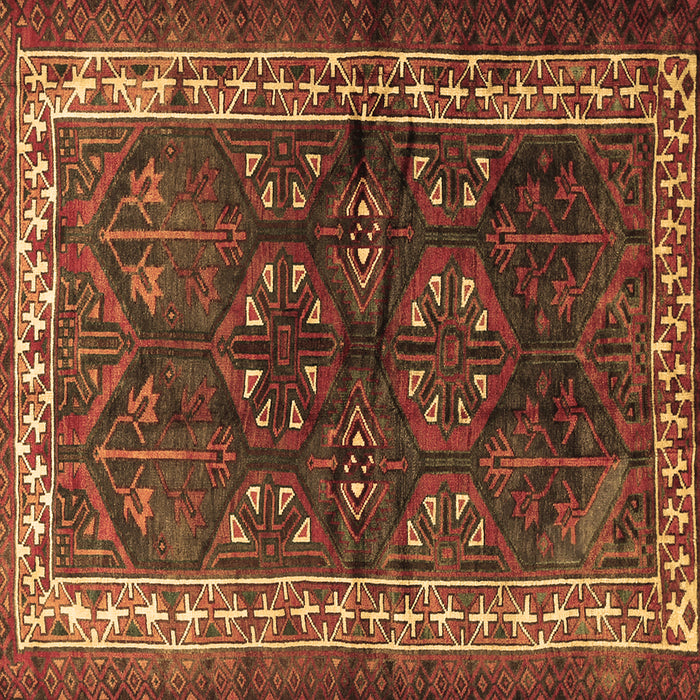 Square Persian Brown Traditional Rug, tr1399brn