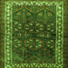 Round Machine Washable Persian Green Traditional Area Rugs, wshtr1399grn