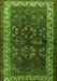 Serging Thickness of Machine Washable Persian Green Traditional Area Rugs, wshtr1399grn