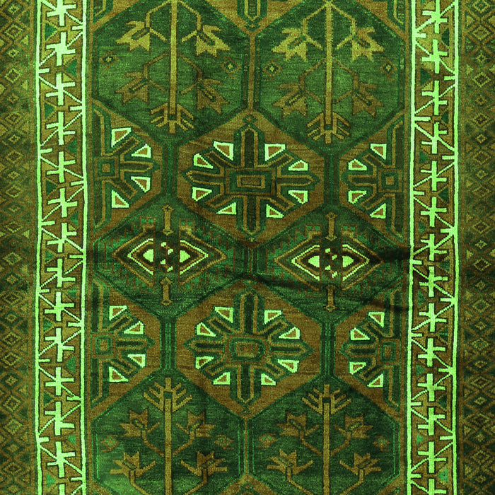 Serging Thickness of Machine Washable Persian Green Traditional Area Rugs, wshtr1399grn