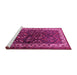 Sideview of Machine Washable Persian Pink Traditional Rug, wshtr1399pnk