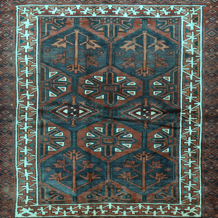 Square Persian Light Blue Traditional Rug, tr1399lblu