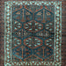 Square Persian Light Blue Traditional Rug, tr1399lblu
