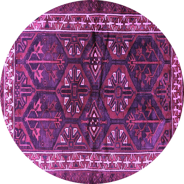 Round Machine Washable Persian Purple Traditional Area Rugs, wshtr1399pur