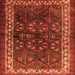 Round Machine Washable Persian Orange Traditional Area Rugs, wshtr1399org