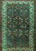 Machine Washable Persian Turquoise Traditional Area Rugs, wshtr1399turq