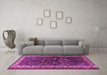 Machine Washable Persian Purple Traditional Area Rugs in a Living Room, wshtr1399pur