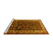 Sideview of Machine Washable Persian Yellow Traditional Rug, wshtr1399yw