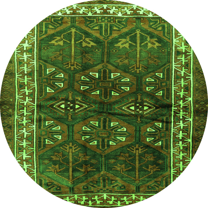 Square Persian Green Traditional Rug, tr1399grn