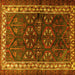 Square Machine Washable Persian Yellow Traditional Rug, wshtr1399yw