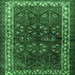 Square Persian Emerald Green Traditional Rug, tr1399emgrn