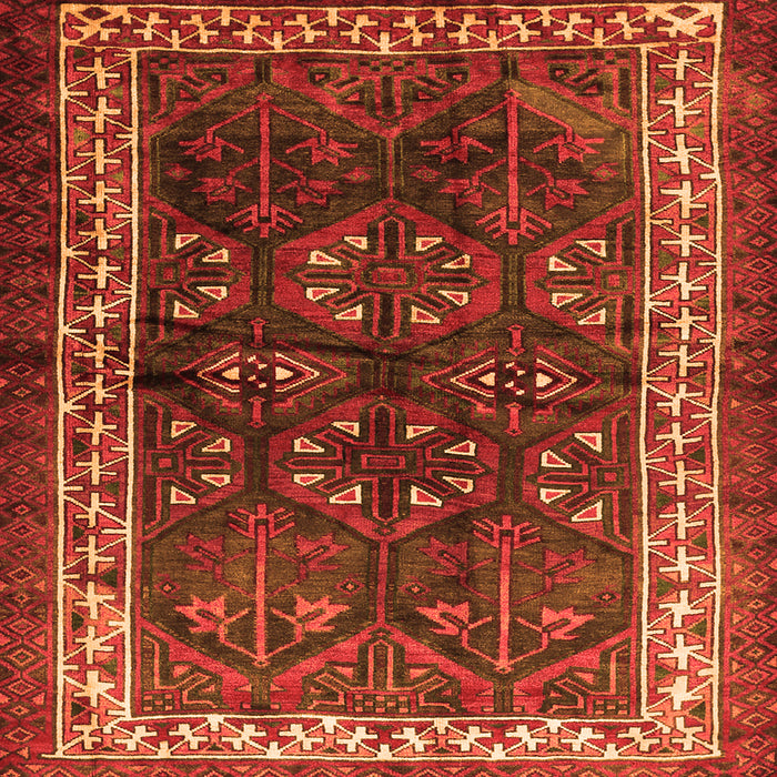 Serging Thickness of Persian Orange Traditional Rug, tr1399org