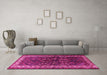 Machine Washable Persian Pink Traditional Rug in a Living Room, wshtr1399pnk