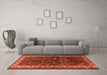 Machine Washable Persian Orange Traditional Area Rugs in a Living Room, wshtr1399org